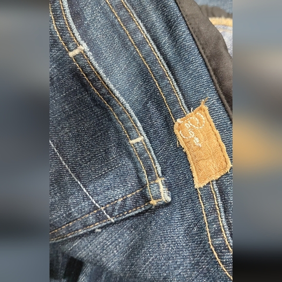 PAIGE PREMIUM DENIM Dark Wash Boot Cut Blue Denim Maternity Jeans Women's 31 - Picture 12 of 15